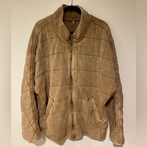 Free People Dolman Quilted Knit Jacket in Toasted Coconut